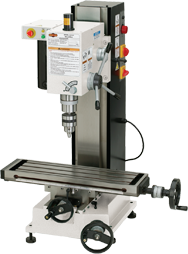 Mill with Dovtail Column - R-8 Spindle - 6-1/4 X 21-5/8'' Table - 3/4 HP - 1PH - 110V Motor - Exact Tooling