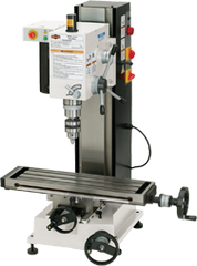 Mill with Dovtail Column - R-8 Spindle - 6-1/4 X 21-5/8'' Table - 3/4 HP - 1PH - 110V Motor - Exact Tooling