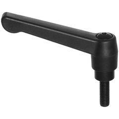 Model 70797, Clamp Lever Size 2 - Plastic Classic Style with Steel Stud Insert 3/8″–16 × 1.570″, Screw and Spring - Exact Tooling