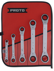 Proto® 5 Piece Offset Reversible Ratcheting Box Wrench Set - 6 and 12 Point - Exact Tooling