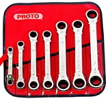 Proto® 7 Piece Offset Reversible Ratcheting Box Wrench Set - 6 and 12 Point - Exact Tooling