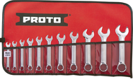 Proto® 11 Piece Full Polish Short Combination Wrench Set - 12 Point - Exact Tooling