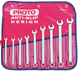 Proto® 9 Piece Full Polish Metric Combination Wrench Set - 12 Point - Exact Tooling