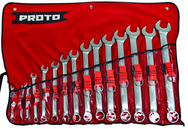 Proto® Tether-Ready 15 Piece Satin Metric Combination ASD Wrench Set - 12 Point - Exact Tooling
