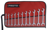 Proto® 11 Piece Full Polish Metric Angle Open-End Wrench Set - Exact Tooling