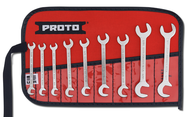 Proto® 9 Piece Satin Short Angle Open-End Wrench Set - Exact Tooling