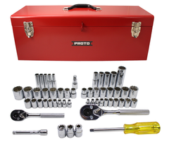 Proto® 1/4" & 3/8" Drive 53 Piece Socket Set- 6 & 12 Point - Exact Tooling