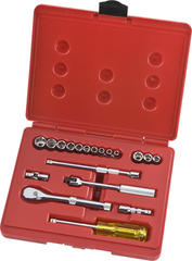 Proto® 1/4" Drive 19 Piece Socket, Combination Set - 6 and 8 Point - Exact Tooling