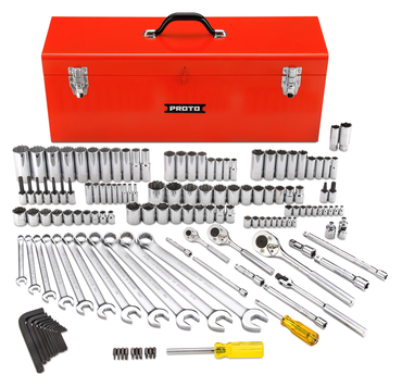 Proto® 1/4", 3/8" & 1/2" Drive 148 Piece Socket Set- 6 & 12 Point w/Box J9969R - Exact Tooling