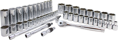 Proto® 3/8" & 1/2" Drive 50 Piece Combination Socket Set - 6 and 12 Point - Exact Tooling