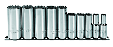 Proto® 3/8" Drive 10 Piece Deep Socket Set - 12 Point - Exact Tooling