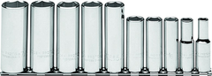 Proto® 3/8" Drive 10 Piece Deep Socket Set - 6 Point - Exact Tooling