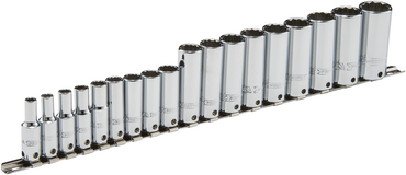 Proto® Tether-Ready 3/8" Drive 18 Piece Metric Deep Socket Set - 12 Point - Exact Tooling