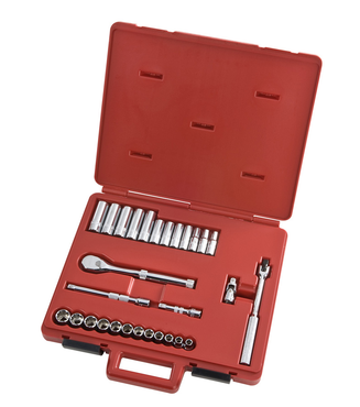 Proto® 3/8" Drive 29 Piece Metric Socket, Combination Set - 12 Point - Exact Tooling