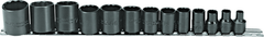 Proto® 3/8" Drive 13 Piece Black Oxide Socket Set - 12 Point - Exact Tooling