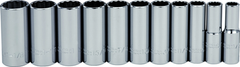 Proto® 1/2" Drive 11 Piece Deep Socket Set - 12 Point - Exact Tooling