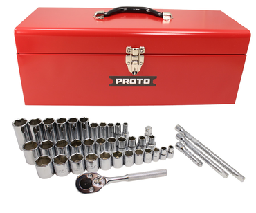 Proto® 3/8" & 1/2" Drive 39 Piece Combination Socket Set- 6 Point - Exact Tooling