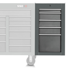 Proto® 550S Side Cabinet - 5 Drawer, Dual Gray - Exact Tooling