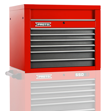 Proto® 550S 34" Top Chest - 6 Drawer, Safety Red and Gray - Exact Tooling