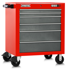 Proto® 550S 34" Roller Cabinet - 6 Drawer, Safety Red and Gray - Exact Tooling