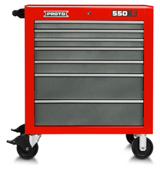 Proto® 550S 34" Roller Cabinet - 7 Drawer, Safety Red and Gray - Exact Tooling