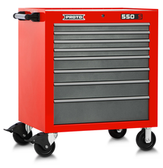 Proto® 550S 34" Roller Cabinet - 8 Drawer, Safety Red and Gray - Exact Tooling