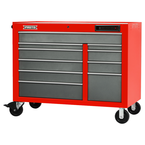 Proto® 550E 50" Front Facing Power Workstation w/ USB - 10 Drawer, Safety Red and Gray - Exact Tooling