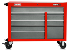 Proto® 550S 50" Workstation - 10 Drawer, Safety Red and Gray - Exact Tooling