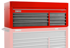 Proto® 550S 66" Top Chest - 8 Drawer, Safety Red and Gray - Exact Tooling