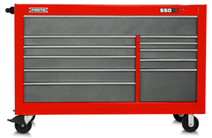 Proto® 550S 66" Workstation - 11 Drawer, Safety Red and Gray - Exact Tooling