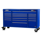 Proto® 550E 67" Power Workstation - 18 Drawer, Gloss Blue - Exact Tooling
