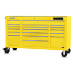 Proto® 550E 67" Front Facing Power Workstation w/ USB - 18 Drawer, Gloss Yellow - Exact Tooling