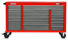 Proto® 550S 67" Workstation - 20 Drawer, Safety Red and Gray - Exact Tooling
