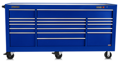 Proto® 550E 88" Power Workstation - 18 Drawer, Gloss Blue - Exact Tooling