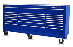 Proto® 550S 88" Workstation - 22 Drawer, Gloss Blue - Exact Tooling