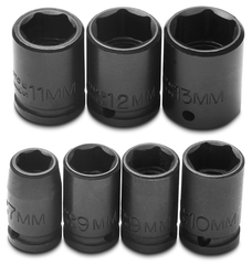 Proto® 1/4" Drive 7 Piece Metric Impact Socket Set - 6 Point - Exact Tooling