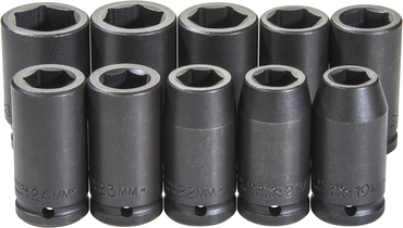 Proto® 3/4" Drive 10 Piece Impact Socket Set - 6 Point - Exact Tooling