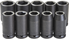 Proto® 3/4" Drive 10 Piece Impact Socket Set - 6 Point - Exact Tooling