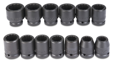 Proto® 3/4" Drive 13 Piece Impact Socket Set - 12 Point - Exact Tooling