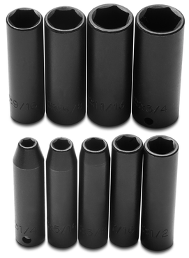 Proto® 3/8" Drive 9 Piece Deep Impact Socket Set - 6 Point - Exact Tooling