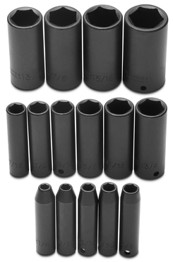 Proto® 3/8" Drive 15 Piece Deep Impact Socket Set - 6 Point - Exact Tooling