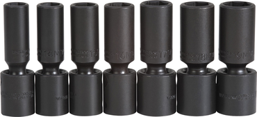 Proto® 1/2" Drive 7 Piece Deep Metric Universal Impact Socket Set - 6 Point - Exact Tooling