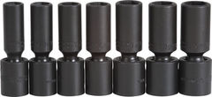 Proto® 1/2" Drive 7 Piece Deep Metric Universal Impact Socket Set - 6 Point - Exact Tooling