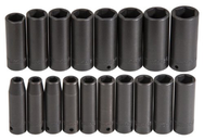 Proto® 1/2" Drive 18 Piece Deep Impact Socket Set - 6 Point - Exact Tooling