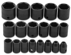 Proto® 3/8" Drive 19 Piece Metric Impact Socket Set - 6 Point - Exact Tooling