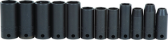 Proto® 3/8" Drive 12 Piece Metric Thin Wall Deep Impact Socket Set - 6 Point - Exact Tooling