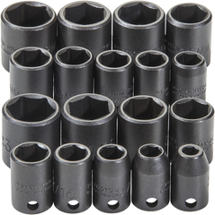 Proto® 3/8" Drive 18 Piece Universal Impact Socket Set - 6 Point - Exact Tooling