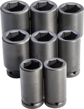 Proto® 3/4" Drive 8 Piece Deep Impact Socket Set - 6 Point - Exact Tooling