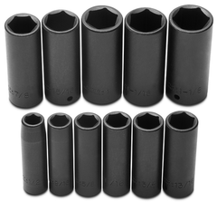 Proto® 1/2" Drive 11 Piece Deep Impact Socket Set - 6 Point - Exact Tooling