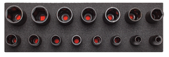 Proto® Foamed 1/2" Drive 15 Piece Deep Impact Socket Set - Black Oxide - 6 Point - Exact Tooling